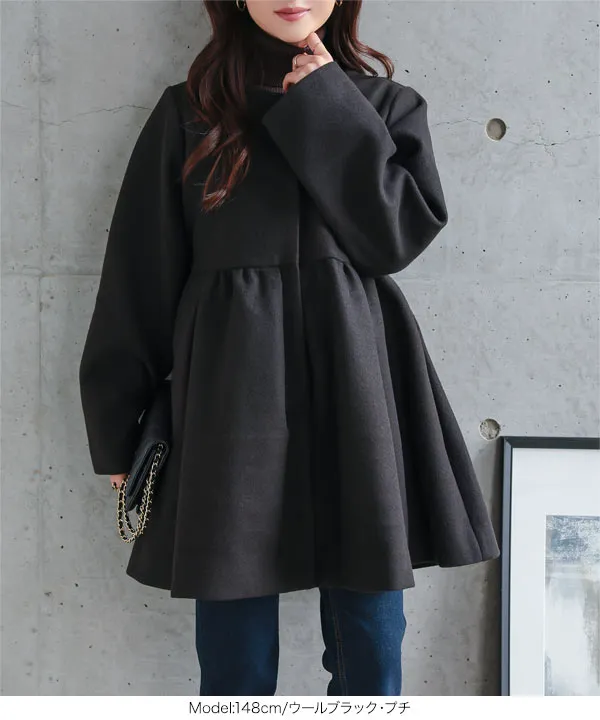 Petitle / プチレ ] ボリュームペプラムコート [K1418] - レディース