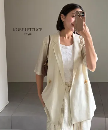 [ yuiさんコラボ ]半袖シアーテーラードジャケット [K1420]