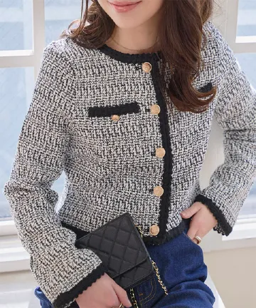 ショート丈ツイードジャケット [K1427]