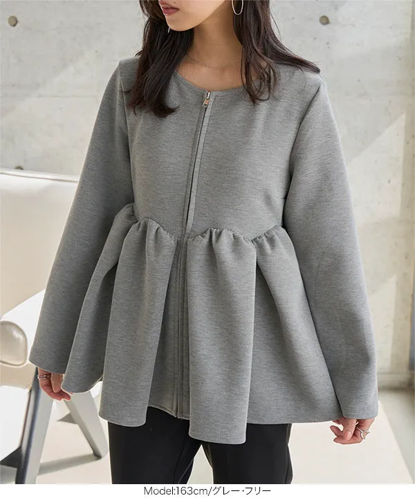 ペプラムジップブルゾン [K1430] | 2/8(日)12:00~販売予定