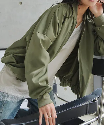 裾バルーンジップブルゾン [K1433] | 送料無料 3/15(日)12:00~3/16(月)朝12:00まで