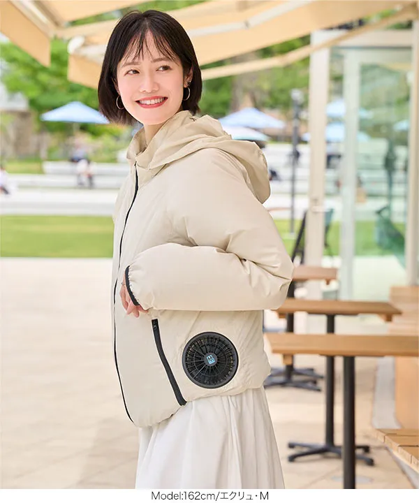 [ 空調風神服 ] 空調ウェアフード付きジップブルゾン ウェア単品 [K1453]