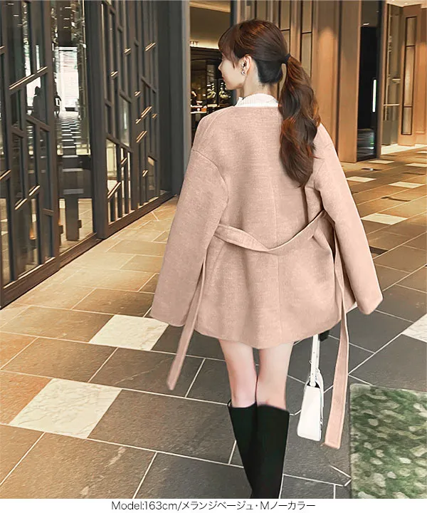 [ 岡部あゆみさんコラボ ] 選べる2タイプ袖ファスナー付きミドル丈コート [K1464]| 送料無料 10/25(日)12:00~10/26(月)12:00まで