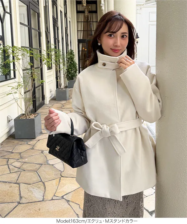 [ 岡部あゆみさんコラボ ] 選べる2タイプ袖ファスナー付きミドル丈コート [K1464]| 送料無料 10/25(日)12:00~10/26(月)12:00まで