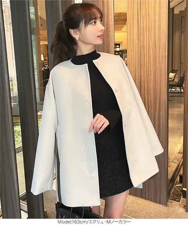 [ 岡部あゆみさんコラボ ] 選べる2タイプ袖ファスナー付きミドル丈コート [K1464]| 送料無料 10/25(日)12:00~10/26(月)12:00まで