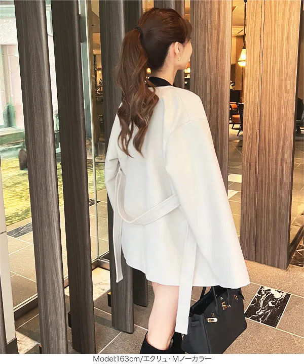 [ 岡部あゆみさんコラボ ] 選べる2タイプ袖ファスナー付きミドル丈コート [K1464]| 送料無料 10/25(日)12:00~10/26(月)12:00まで