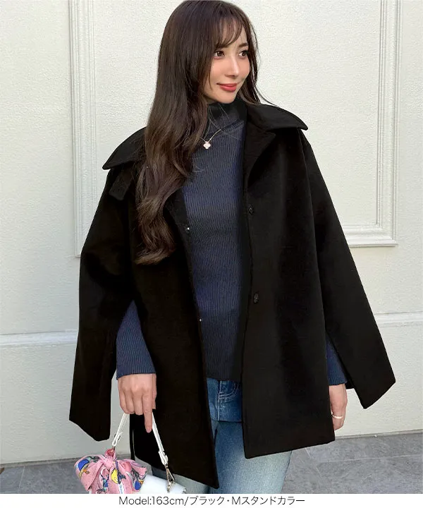 [ 岡部あゆみさんコラボ ] 選べる2タイプ袖ファスナー付きミドル丈コート [K1464]| 送料無料 10/25(日)12:00~10/26(月)12:00まで