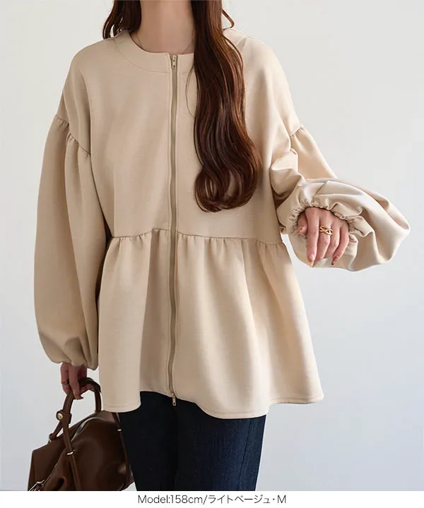 [ mamaレタス ] 前後2wayペプラムジップブルゾン [K1480]