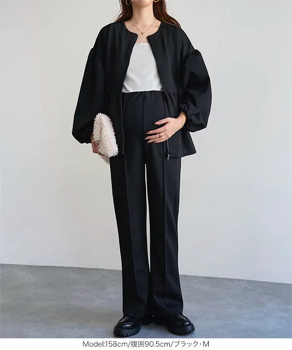 [ mamaレタス ] 前後2wayペプラムジップブルゾン [K1480]