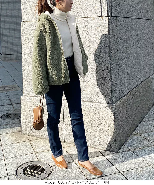 リバーシブルのアウターブルゾン リバーシブルショートブルゾン [K777] - レディースファッション