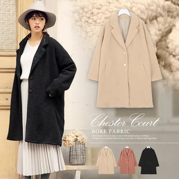 ボアチェスターコート [K785] - レディースファッション通販 神戸
