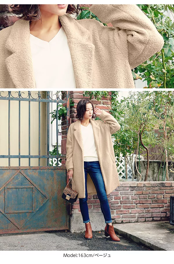 ボアチェスターコート [K785] - レディースファッション通販 神戸