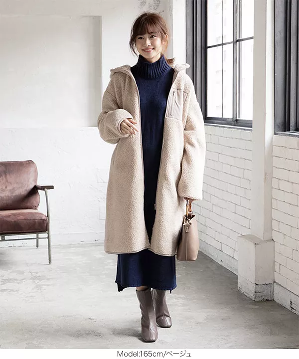 フード付きロングボアブルゾン [K816] - レディースファッション通販  