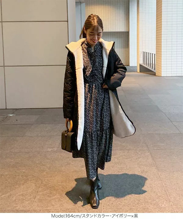 リバーシブルロングボアブルゾン [K845] - レディースファッション通販