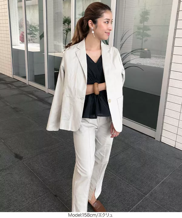 リネンタッチジャケット [K846] - レディースファッション通販 神戸