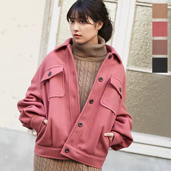 中綿メルトンビッグブルゾン [K853] - レディースファッション通販
