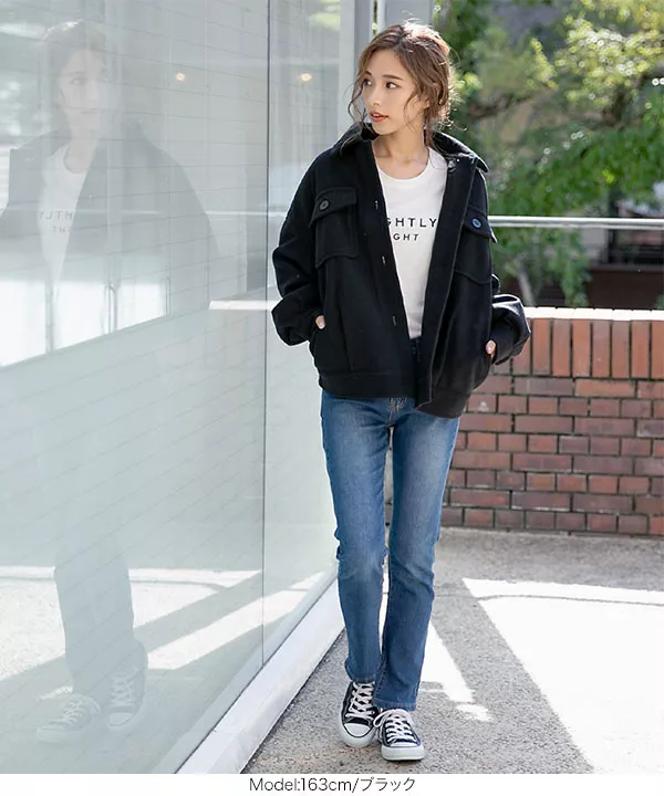 中綿メルトンビッグブルゾン [K853] - レディースファッション通販