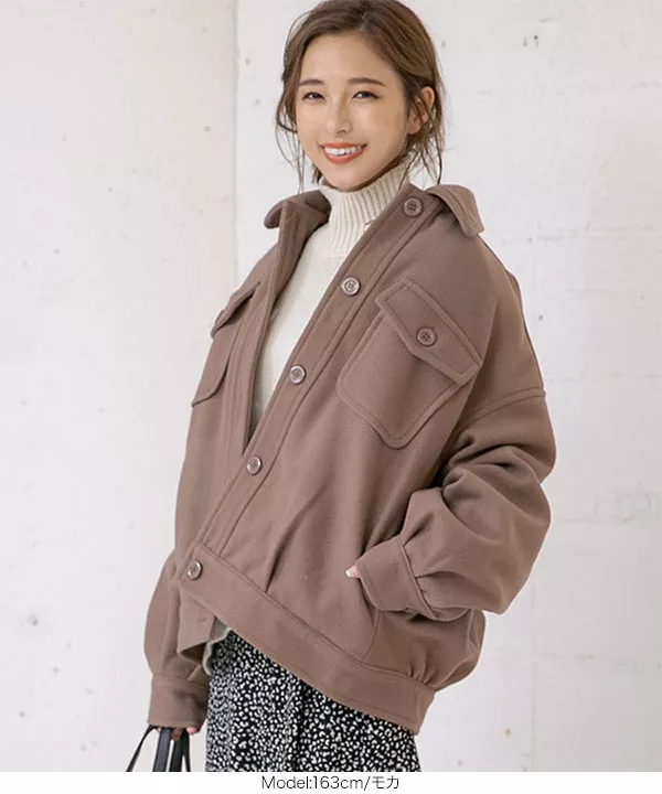 中綿メルトンビッグブルゾン [K853] - レディースファッション通販