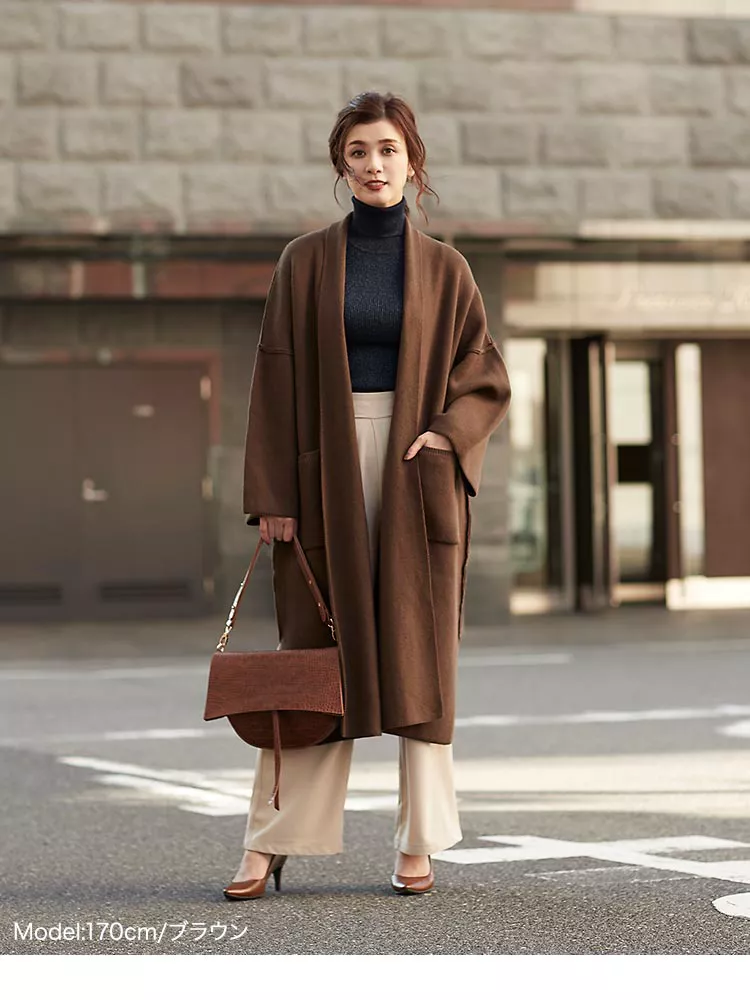 ボリュームスリーブニットコート [K881] - レディースファッション通販