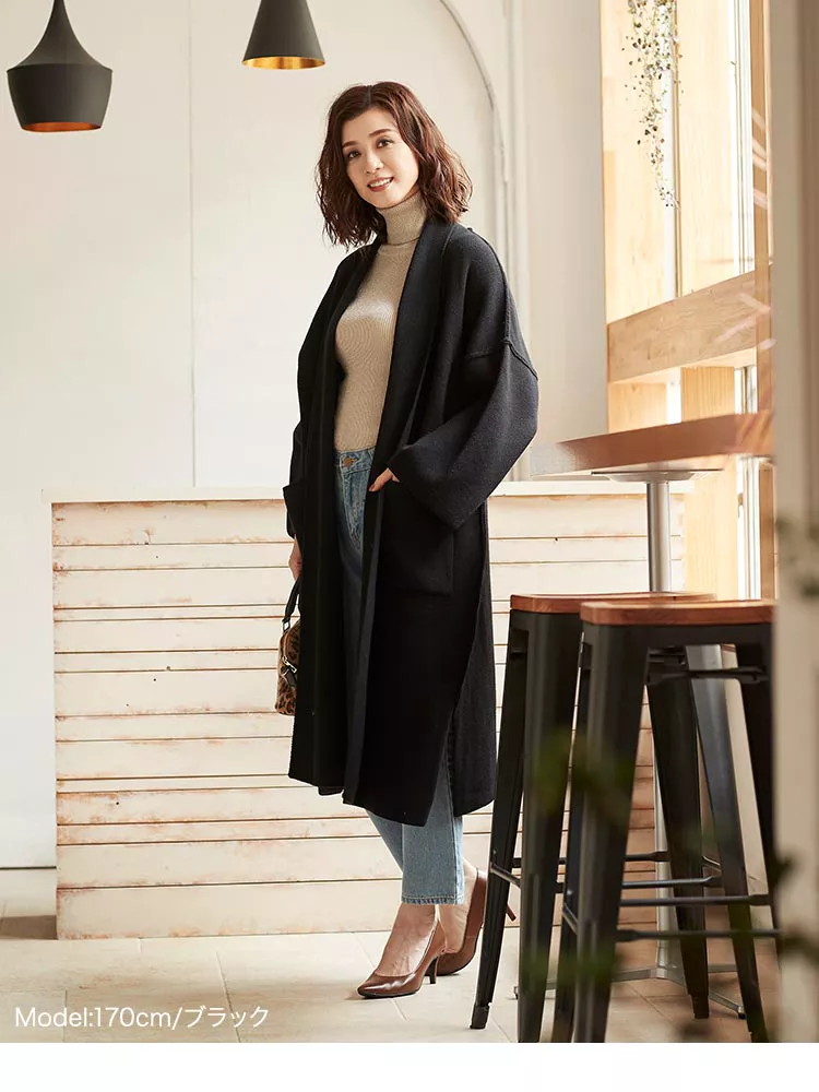 ボリュームスリーブニットコート [K881] - レディースファッション通販