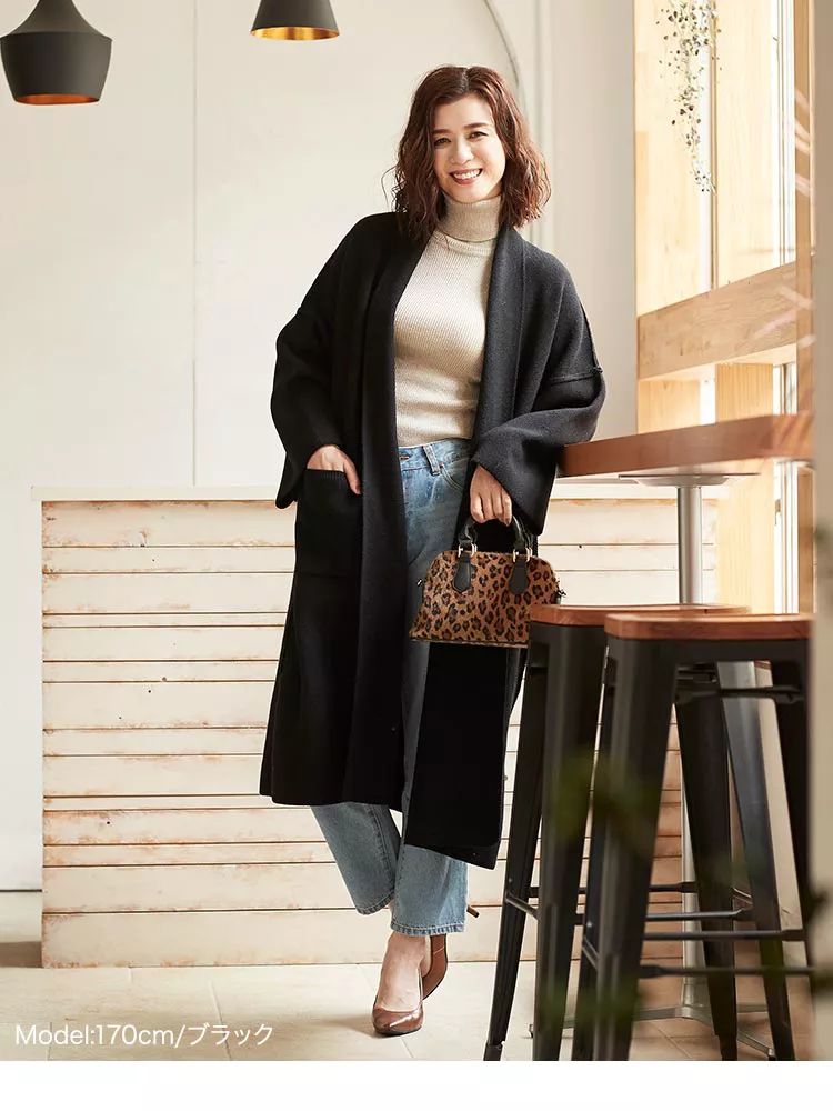 ボリュームスリーブニットコート [K881] - レディースファッション通販