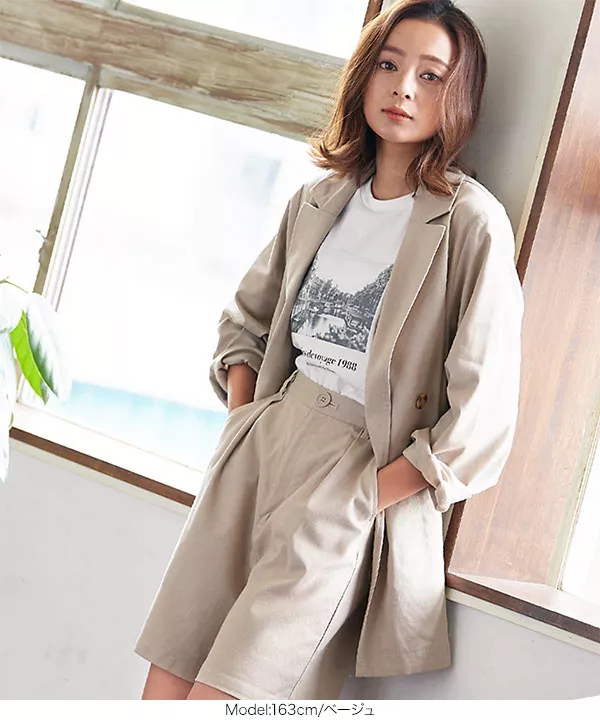 リネンダブルテーラードジャケット [K917] - レディースファッション