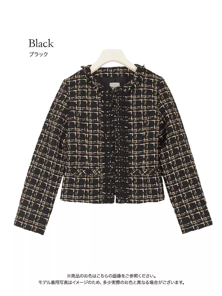 ファンシーツイードジャケット [K929] - レディースファッション通販