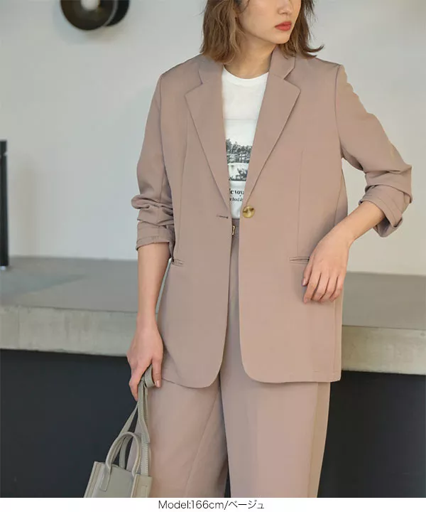 とろみ素材テーラードジャケット [K954] - レディースファッション通販