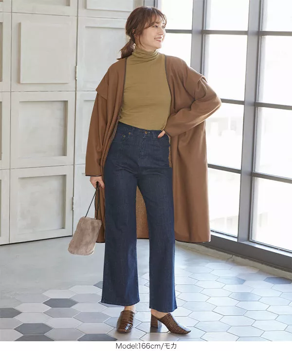 パイピングノーカラーコート [K980] - レディースファッション通販