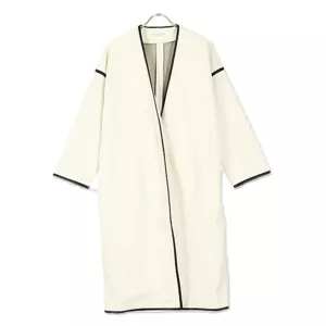 エコレザーパイピングノーカラーコート[K991] - レディース
