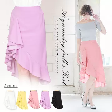アシンメトリーフリルデザインスカート [M2112] - レディース