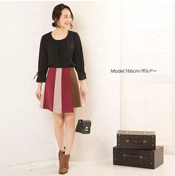 バイカラーミニスカート [M2258] - レディースファッション通販