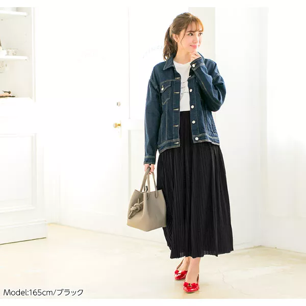 カットソープリーツマキシスカート [M2347] - レディース