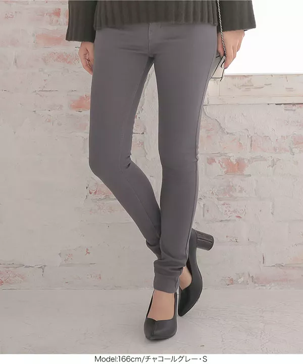 裏起毛ストレッチカラースキニーパンツ [M2369] - レディース