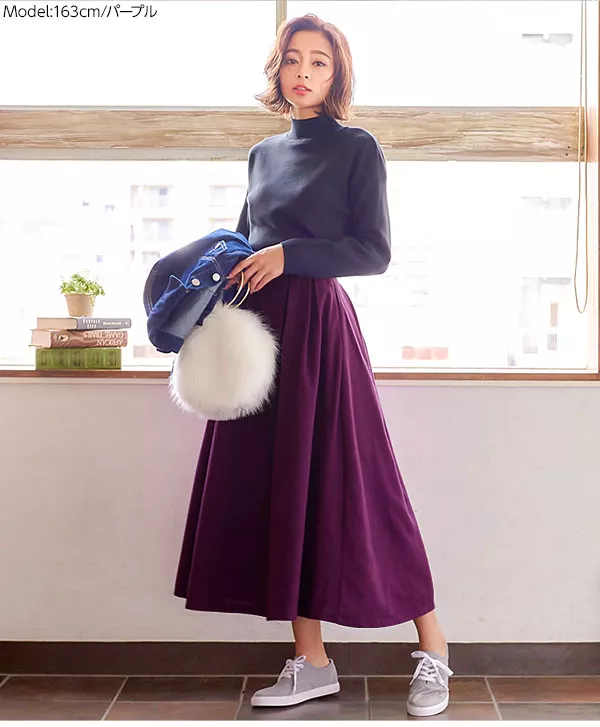 タックボリュームフレアスカート [M2370] - レディースファッション