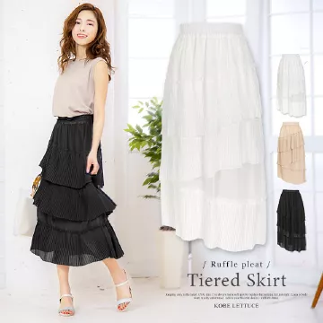 ラッフルプリーツティアードスカート [M2446]