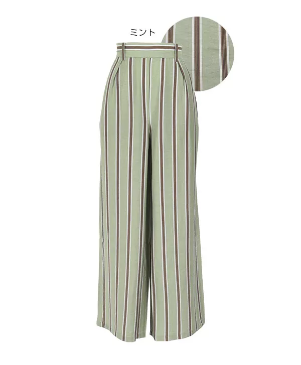 ストライプワイドパンツ [M2463]