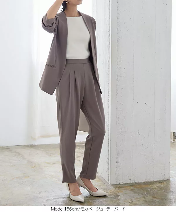 ワイド/テーパード ]カットジョーゼットパンツ [ M2510