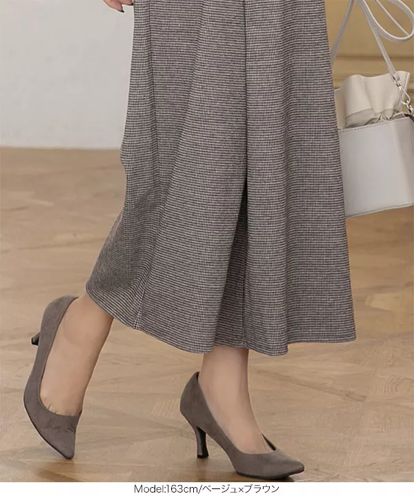 サスペンダー付きサイドボタンキュロットパンツ [M2543] - レディース