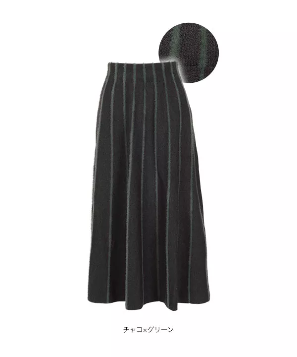 ストライプ柄ニットスカート [M2604] - レディースファッション通販