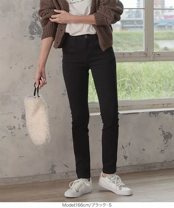 [S/M/L]暖か裏起毛ストレッチスキニーパンツ [M2609]