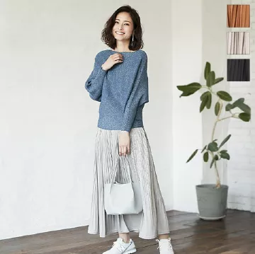 プリーツマキシスカート [M2669]