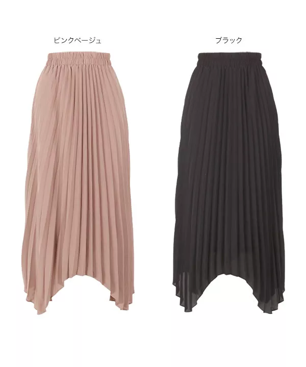 ランダムヘムプリーツフレアスカート [M2749]