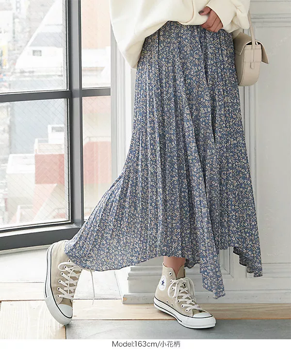 ランダムヘムプリーツフレアスカート [M2749]
