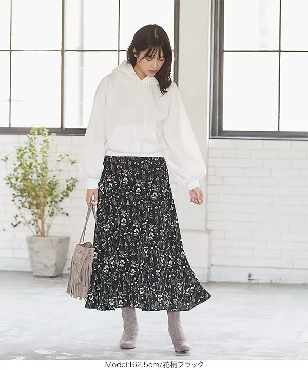 インタックフレアマーメイド柄スカート [M2757] - レディース