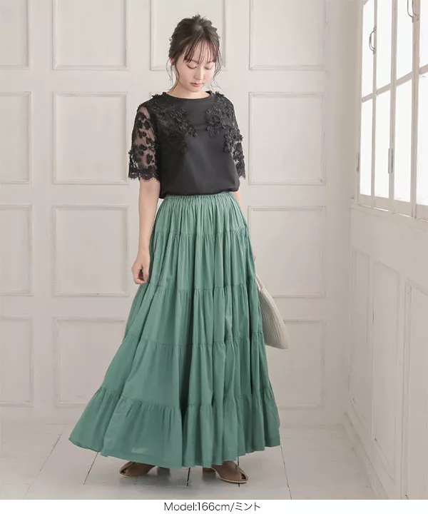 [ 田中亜希子さんコラボ ]インド綿ティアードスカート [M2780]