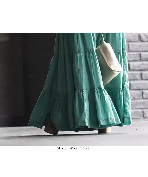 [ 田中亜希子さんコラボ ]インド綿ティアードスカート [M2780]