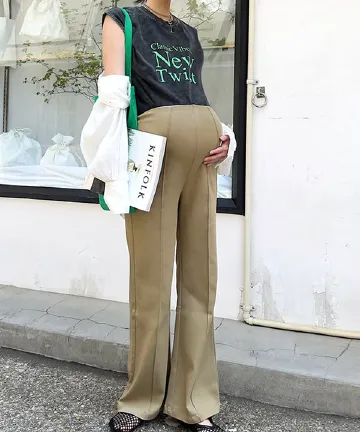 マタニティパンツ2点 マタニティパンツ・産後ボトムス＞クロエ・センタープレスパンツ
