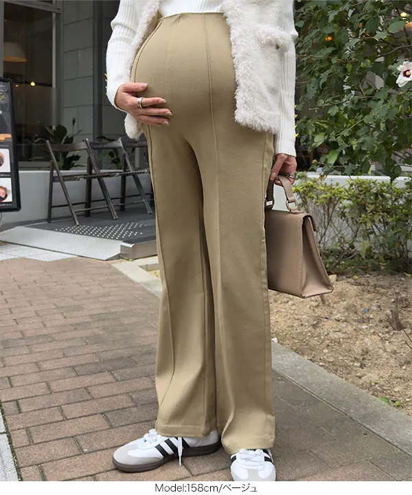 mamaレタス ]のびのびストレッチセンターラインマタニティパンツ