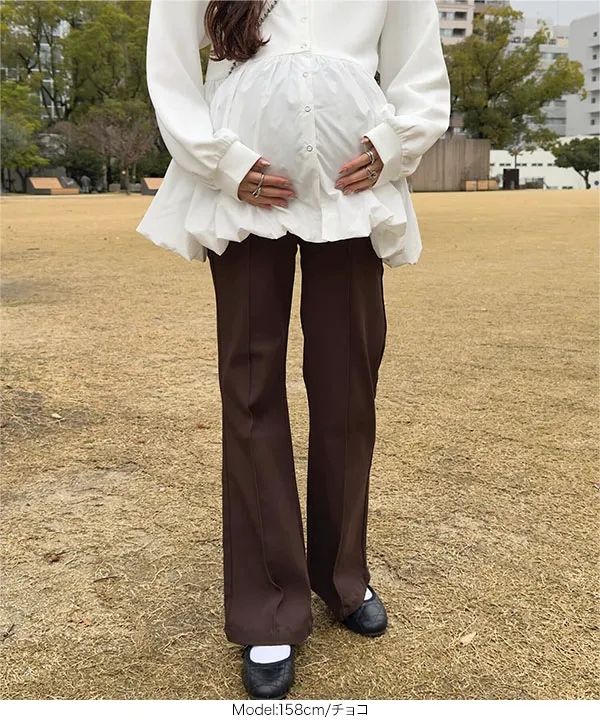 [ mamaレタス ]のびのびストレッチセンターラインマタニティパンツ [M2833]